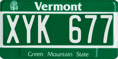 VT license plate XYK677