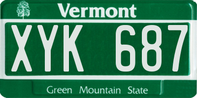 VT license plate XYK687