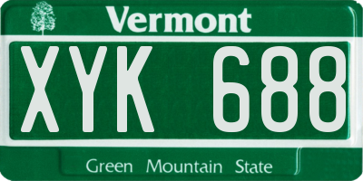 VT license plate XYK688