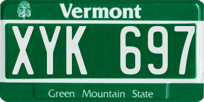 VT license plate XYK697