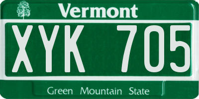 VT license plate XYK705