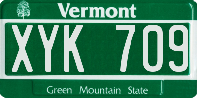 VT license plate XYK709