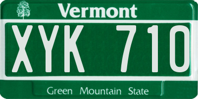 VT license plate XYK710