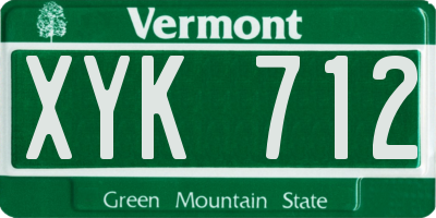 VT license plate XYK712