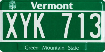 VT license plate XYK713