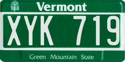 VT license plate XYK719