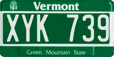 VT license plate XYK739