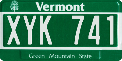 VT license plate XYK741