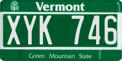 VT license plate XYK746