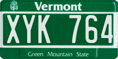 VT license plate XYK764