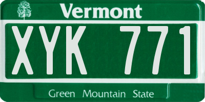 VT license plate XYK771