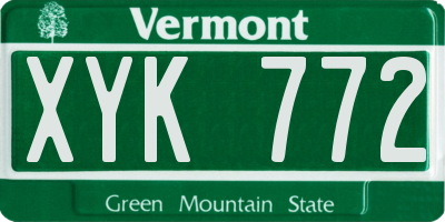 VT license plate XYK772