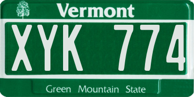 VT license plate XYK774