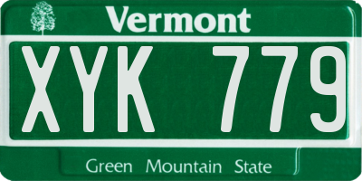 VT license plate XYK779