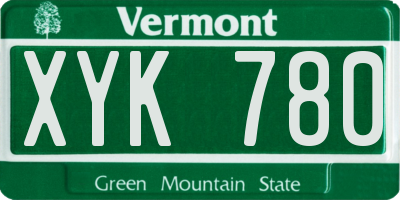 VT license plate XYK780