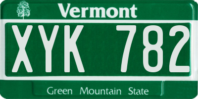 VT license plate XYK782