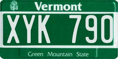 VT license plate XYK790