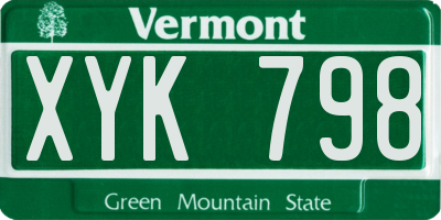 VT license plate XYK798