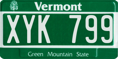 VT license plate XYK799