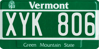 VT license plate XYK806