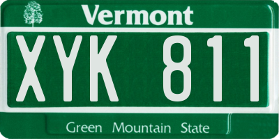 VT license plate XYK811