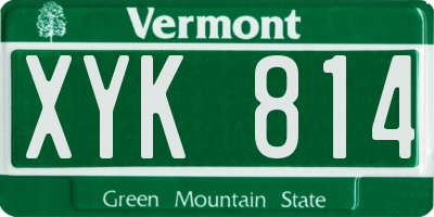 VT license plate XYK814