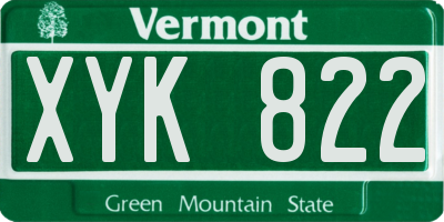 VT license plate XYK822