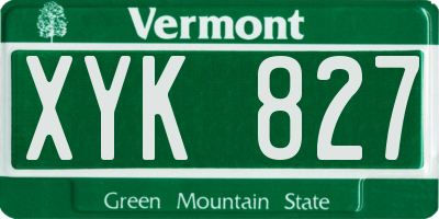 VT license plate XYK827