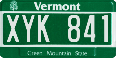 VT license plate XYK841