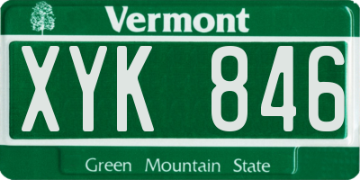 VT license plate XYK846