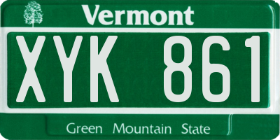 VT license plate XYK861