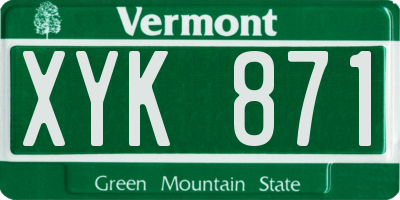 VT license plate XYK871