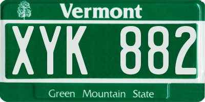 VT license plate XYK882