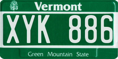 VT license plate XYK886