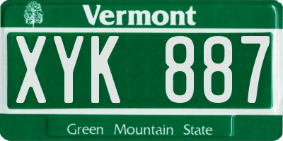 VT license plate XYK887