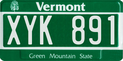 VT license plate XYK891