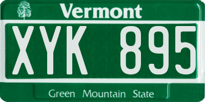 VT license plate XYK895