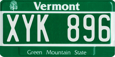 VT license plate XYK896