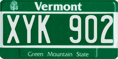 VT license plate XYK902