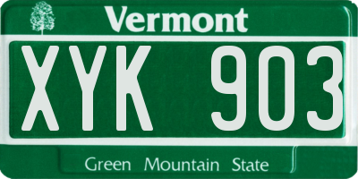 VT license plate XYK903
