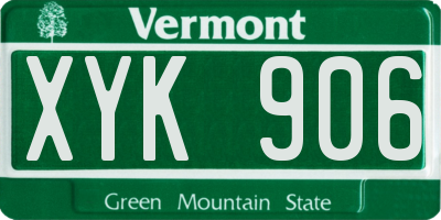VT license plate XYK906