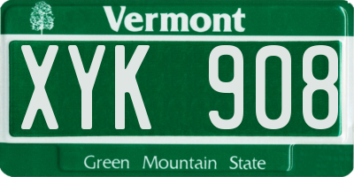 VT license plate XYK908
