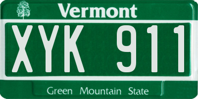VT license plate XYK911