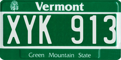 VT license plate XYK913