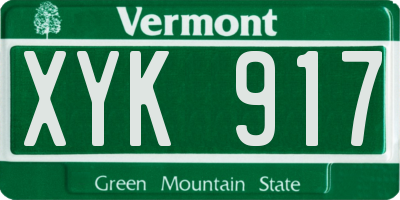VT license plate XYK917