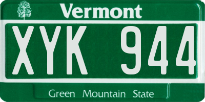 VT license plate XYK944