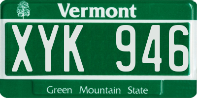 VT license plate XYK946