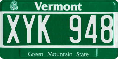 VT license plate XYK948