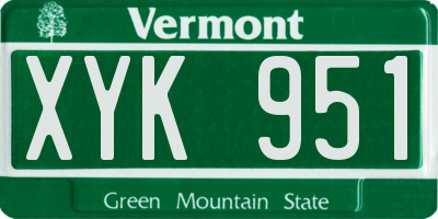 VT license plate XYK951
