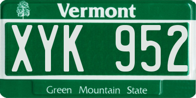 VT license plate XYK952